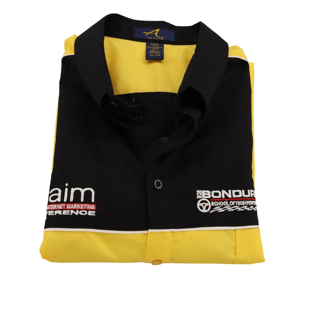 Bondurant Racing‎ AIM Conference Pit Shirt Mens XL Yellow Black Embroidered Logo - Picture 12 of 13